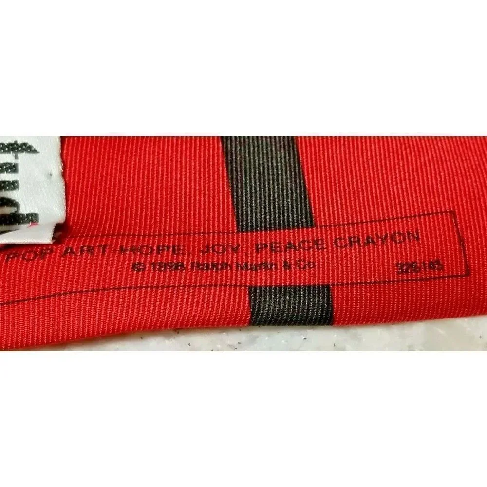 RM Style Silk Men's Red Tie Christmas‎ Pop Art Vintage Love Hope Joy 57
